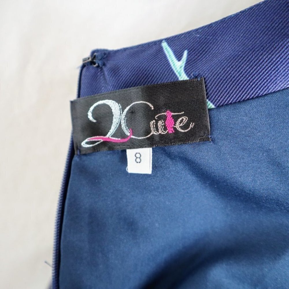 2 Cute Brand Navy Floral Two Piece Formal Gown $469 - Picture 15 of 15